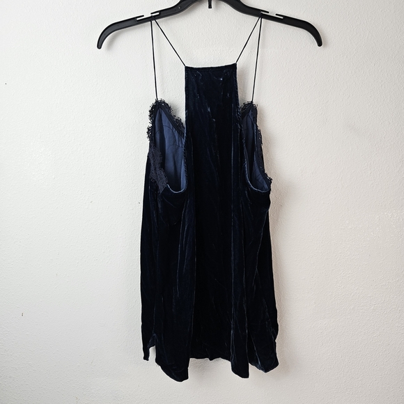 Love Johhny Was Meredith Velvet Cami Size Medium NWT Blue - Picture 5 of 6
